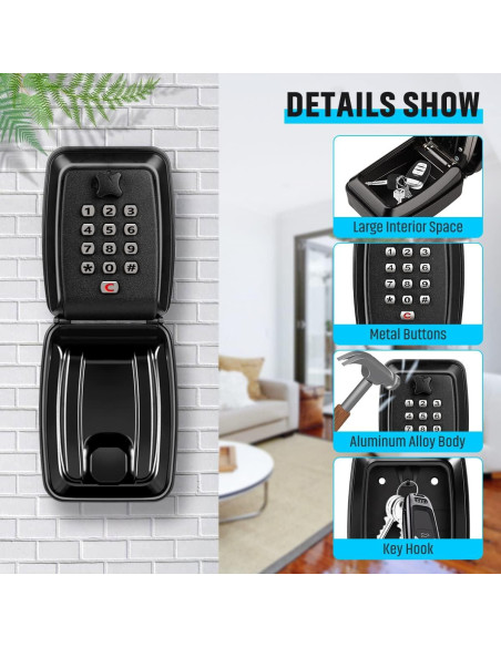 Caja de Llave TEUEN con Cerradura de Combinación Impermeable