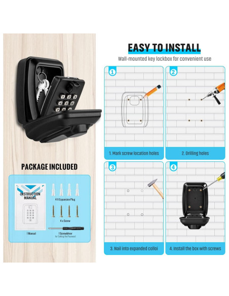 Caja de Llave TEUEN con Cerradura de Combinación Impermeable