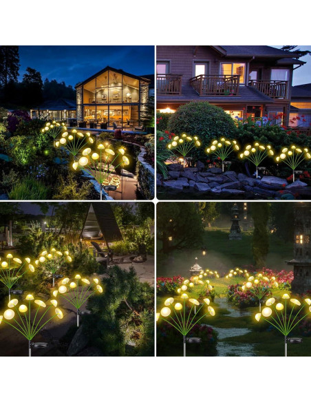 2PK Luces Solares en Forma de Hongo Yuhuayang IP65 8 LED