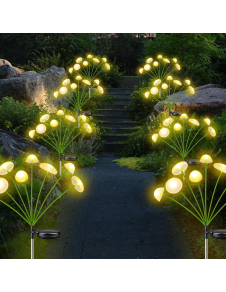 2PK Luces Solares en Forma de Hongo Yuhuayang IP65 8 LED