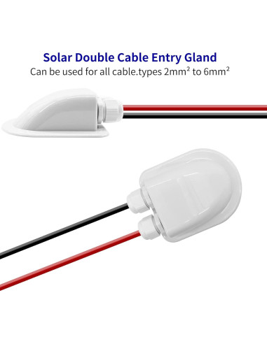 Entrada de Cable Solar Zayin Gland Sellado 2 Agujeros Blancos