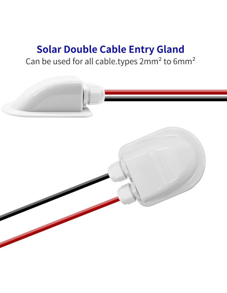 Entrada de Cable Solar Zayin Gland Sellado 2 Agujeros Blancos