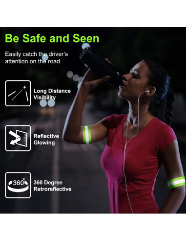 8 Bandas Reflectantes Sumind para Correr y Ciclismo Verde