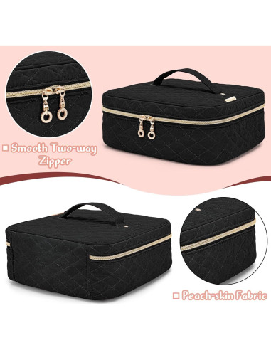 Bolsa de Transporte para Esmalte de Uñas Yarwo Negra 36 Botellas