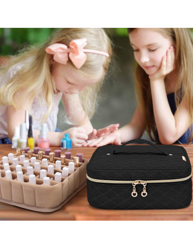 Bolsa de Transporte para Esmalte de Uñas Yarwo Negra 36 Botellas