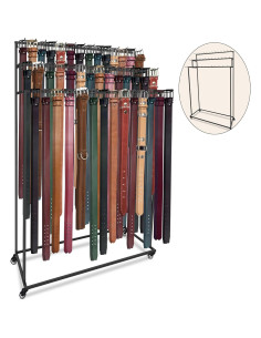 Organizador de Cinturones MikaYYeaga 3 Niveles 42 Ganchos Negro 2