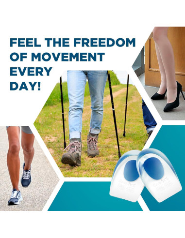 Copas de talón de gel Homergy para tendinitis y fascitis plantar - 6 pares