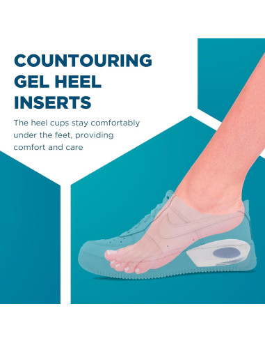 Copas de talón de gel Homergy para tendinitis y fascitis plantar - 6 pares