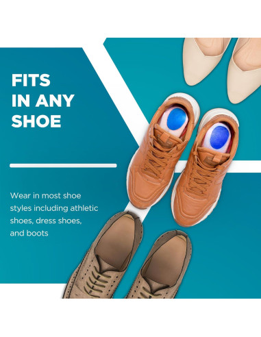 Copas de talón de gel Homergy para tendinitis y fascitis plantar - 6 pares