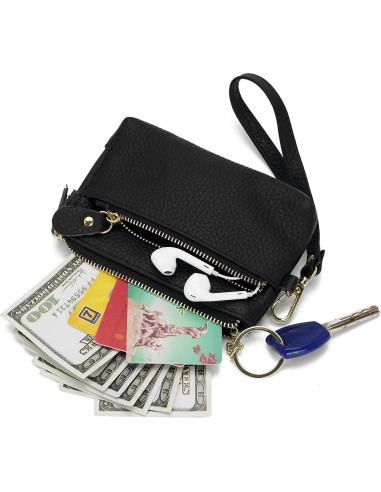 Billetera de Monedas de Cuero ZOOEASS para Mujeres - Negro