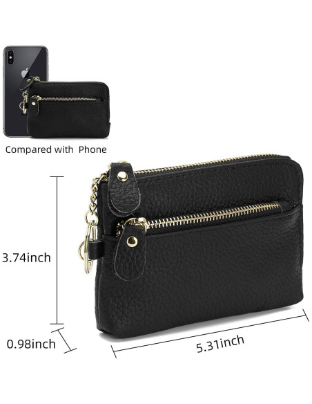 Billetera de Monedas de Cuero ZOOEASS para Mujeres - Negro