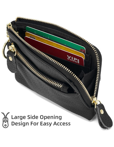 Billetera de Monedas de Cuero ZOOEASS para Mujeres - Negro