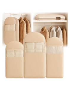 Bolsa Colgante Ahorra Espacio QVOBIUBIU 3PCS Beige