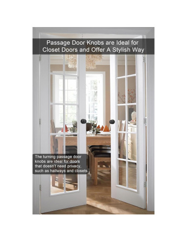 Perillas de Puerta de Paso Goldenwarm Negras Mate 1 Paquete