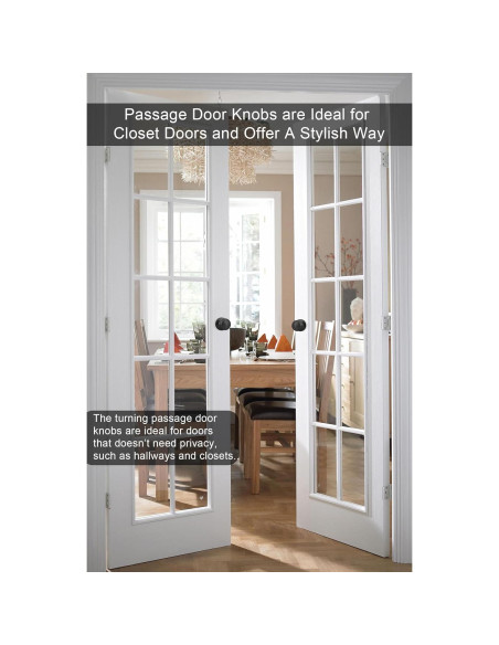 Perillas de Puerta de Paso Goldenwarm Negras Mate 1 Paquete