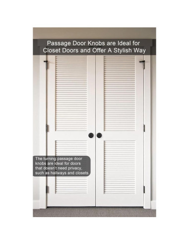 Perillas de Puerta de Paso Goldenwarm Negras Mate 1 Paquete