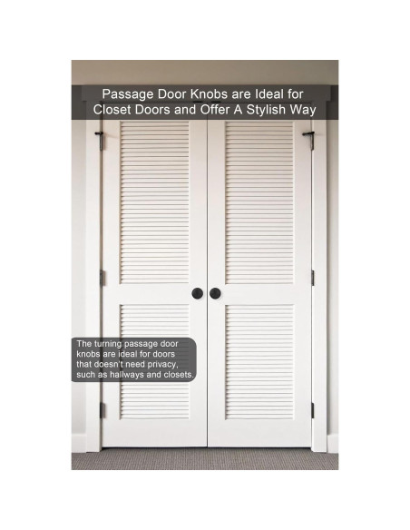 Perillas de Puerta de Paso Goldenwarm Negras Mate 1 Paquete