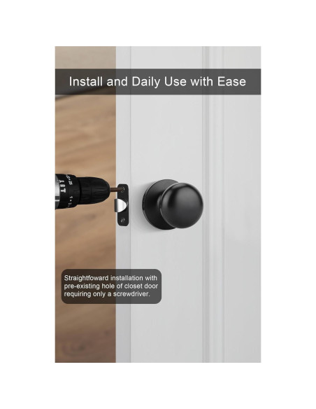 Perillas de Puerta de Paso Goldenwarm Negras Mate 1 Paquete