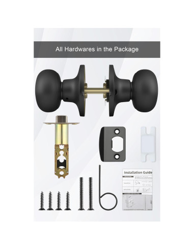 Perillas de Puerta de Paso Goldenwarm Negras Mate 1 Paquete