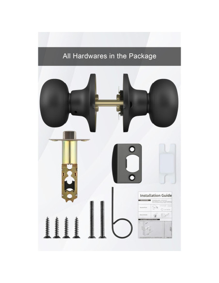 Perillas de Puerta de Paso Goldenwarm Negras Mate 1 Paquete