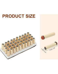 Juego de Sellos de Letras y Números PATIKIL 40 Pcs Madera 2