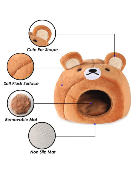Cama Cueva para Animales Pequeños PIXRIY Oso Antideslizante