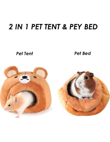 Cama Cueva para Animales Pequeños PIXRIY Oso Antideslizante