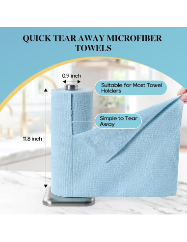 Rollo de Paños de Microfibra HONOVA 45 Piezas 30x30 cm Azul