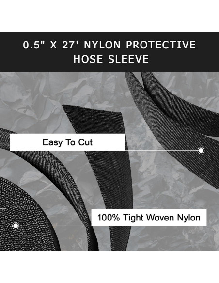 Manga Protectora de Nylon 8.23m 0.5" ID para Mangueras - Negro Manga Protectora de Nylon 8.23m 0.5" ID para Mangueras - Negro