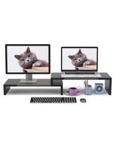 Soporte Doble Monitor WESTREE Ajustable 2 Estantes Ergonómico