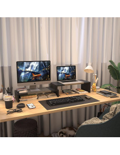 Soporte Doble Monitor WESTREE Ajustable 2 Estantes Ergonómico 2