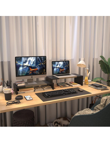 Soporte Doble Monitor WESTREE Ajustable 2 Estantes Ergonómico