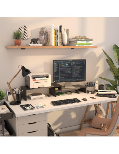 Soporte Doble Monitor WESTREE Ajustable 2 Estantes Ergonómico