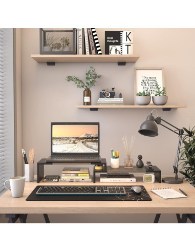 Soporte Doble Monitor WESTREE Ajustable 2 Estantes Ergonómico