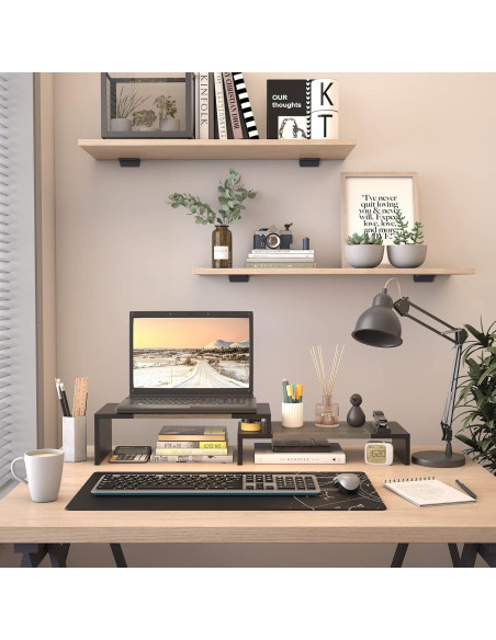 Soporte Doble Monitor WESTREE Ajustable 2 Estantes Ergonómico