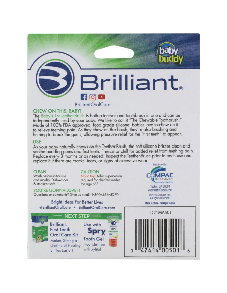 Cepillo de Dientes para Bebé Baby Buddy Azul 4+ Meses Silicona