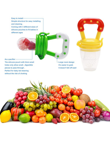 Alimentador de Comida para Bebé Welcoyo 3 Pcs Silicona 90ml