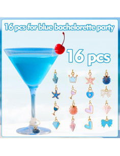 Encantos para Copas de Vino AIERSA - 16 Marcadores Dorados 2