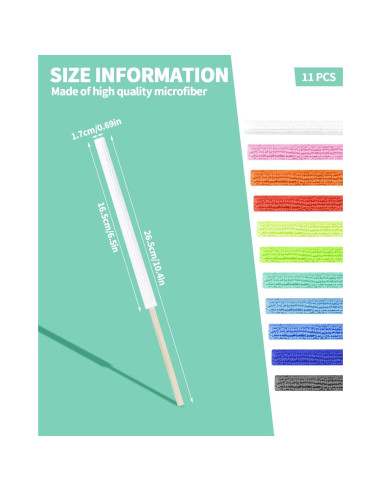 Juego de 11 Palos de Limpieza de Microfibra Aecsze - Multicolor