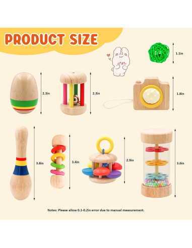 12 Juguetes de Conejo de Madera Natural LT-006H - Salud Dental