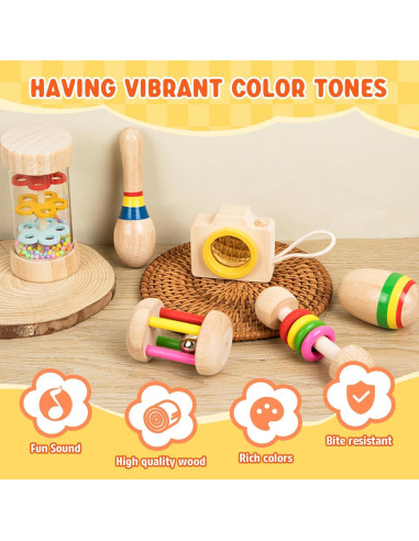 12 Juguetes de Conejo de Madera Natural LT-006H - Salud Dental