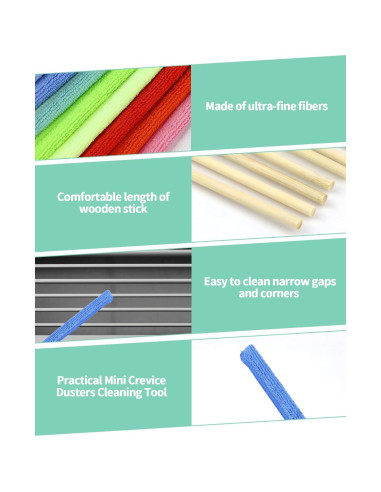 Juego de 11 Palos de Limpieza de Microfibra Aecsze - Multicolor