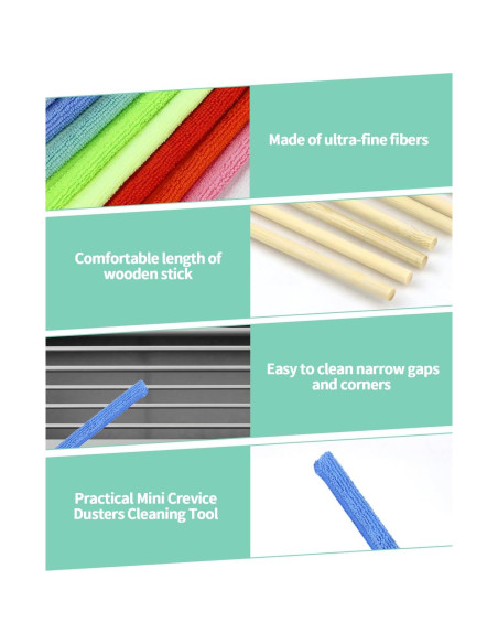 Juego de 11 Palos de Limpieza de Microfibra Aecsze - Multicolor