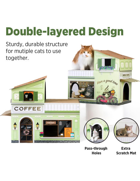 Casa para Gatos Multifuncional SMILE PAWS 62x39cm