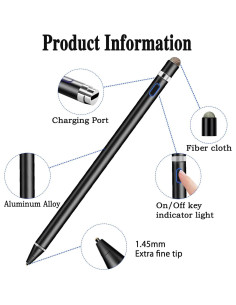 Lápiz Estilográfico Luntak Negro para iPad y Android 1.45mm 2