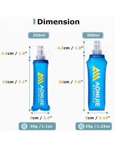 Botella de Agua Plegable YAPJEB 250 ml a Prueba de Fugas