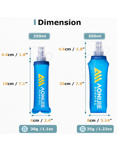 Botella de Agua Plegable YAPJEB 250 ml a Prueba de Fugas