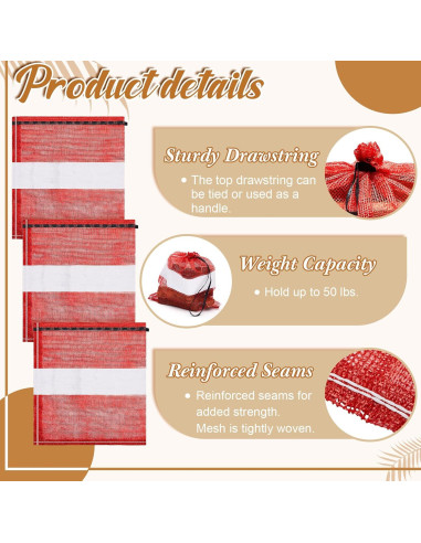 10 Bolsas de Malla Reutilizables GliCraft 55.88x60.96 cm