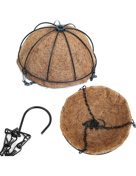 Cestas colgantes de metal JFFLYIT 20 cm para plantas - Paquete de 4