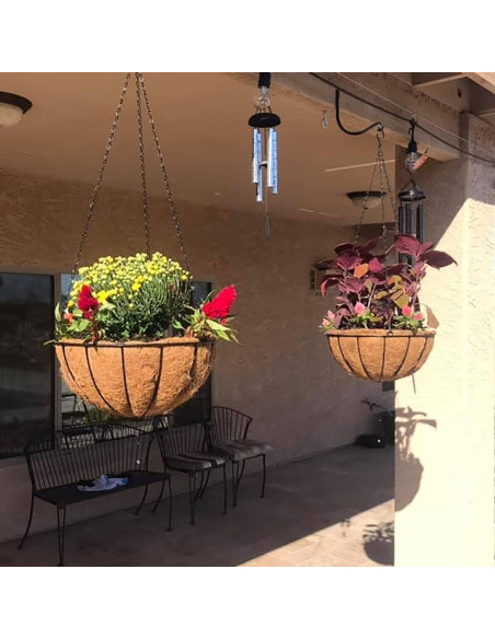 Cestas colgantes de metal JFFLYIT 20 cm para plantas - Paquete de 4